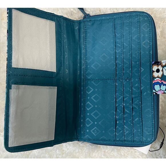 Vera Bradley Haymarket Paisley Jewel Outlet RFID Turnlock Wallet NEW - Picture 3 of 8